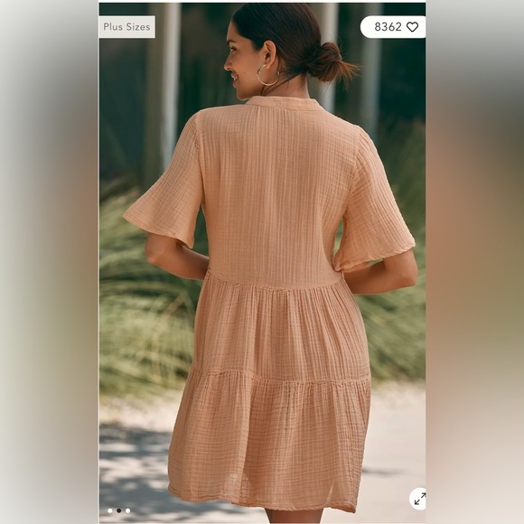 Anthropologie NWOT Blue Kallie Gauze Swimsuit Cover Up Size XL - Picture 2 of 5